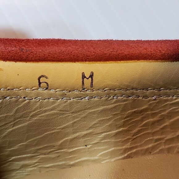 Vaneli Suede Driving Moccasins Red Blue size 6M - Picture 8 of 11